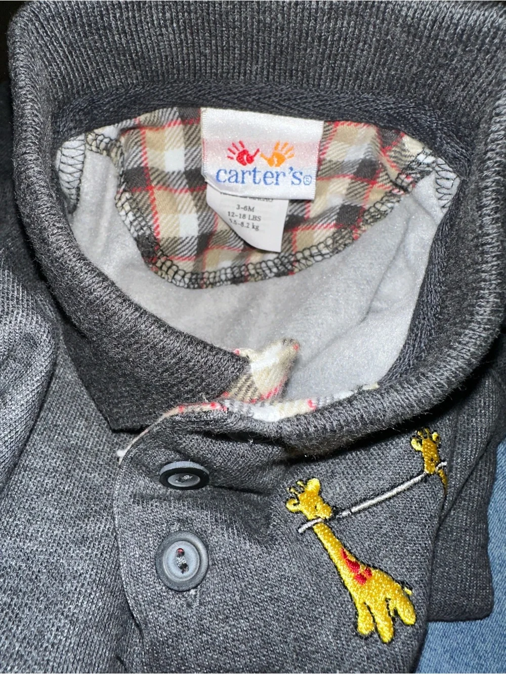 Carter’s Baby Boy Romper 3-6M NWT Gray Polo